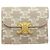 Céline Celine Small Flap Wallet Tri-fold aus Leder Beige