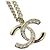 Collier Chanel à strass Doré