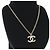 Collier Chanel à strass Doré - vue 7