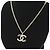 Collier Chanel à strass Doré - vue 8