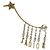 NEU EINZELNER DIOR J'ADIOR STRASS HÄNGER OHRRING GOLDFARBENES METALL Golden