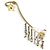 NEU EINZELNER DIOR J'ADIOR STRASS HÄNGER OHRRING GOLDFARBENES METALL Golden - Ansicht 2