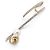 NEUER EINZELNER DIOR CD OHRRING PERLE STRASS GOLDFARBENES METALL Golden