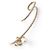 NEUER EINZELNER DIOR CD OHRRING PERLE STRASS GOLDFARBENES METALL Golden - Ansicht 2