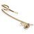 NEUER EINZELNER DIOR CD OHRRING PERLE STRASS GOLDFARBENES METALL Golden - Ansicht 3