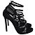 Sandali gladiatore Versace in camoscio nero con cristalli