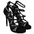 Sandali gladiatore Versace in camoscio nero con cristalli - vista 3