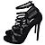 Sandali gladiatore Versace in camoscio nero con cristalli - vista 4
