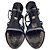 Sandali gladiatore Versace in camoscio nero con cristalli - vista 8