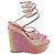 Rene Caovilla Sandali compensati René Caovilla Cleo Tropical Wrap in paillettes rosa