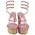 Rene Caovilla Sandali compensati René Caovilla Cleo Tropical Wrap in paillettes rosa - vista 2