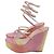 Rene Caovilla Sandali compensati René Caovilla Cleo Tropical Wrap in paillettes rosa - vista 4
