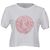 Crop Top de algodón blanco con logo Louis Vuitton