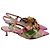 MSGM Floral Ruffle Slingback Kitten Heels in Multicolor Satin Multiple colors