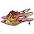 MSGM Floral Ruffle Slingback Kitten Heels in Multicolor Satin Multiple colors - view 4