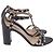Sandali con tacco Rockstud T-Strap Valentino Garavani in pelle nera Nero
