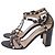 Sandali con tacco Rockstud T-Strap Valentino Garavani in pelle nera Nero - vista 4
