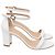 Stuart Weitzman Ankle Strap Sandal Heels in White Leather Cream