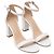 Stuart Weitzman Ankle Strap Sandal Heels in White Leather Cream - view 3