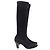 Stivali alti a punta Manolo Blahnik in camoscio nero