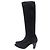 Stivali alti a punta Manolo Blahnik in camoscio nero - vista 4