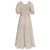 Vestido midi a capas con mangas abullonadas Ulla Johnson en algodón crema Blanco Crudo - vista 4