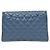 Chanel Borsa a tracolla con catena e patta in pelle caviar blu - vista 3