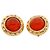 Orecchini a clip Chanel cerchio oro e rosso D'oro