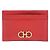 Salvatore Ferragamo Tarjetero Double Gancini Dorado Rojo Roja