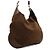 Gucci Borsa a tracolla Hobo da donna Medium in camoscio marrone con logo GG - vista 3