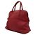 Hermès Saco Tote em couro vermelho com ferragens prateadas Bolide - vista 2