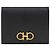 Salvatore Ferragamo Cartera compacta Double Gancini dorada negra Negro
