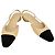 Chanel Slingback bicolore in pelle nero e beige Marrone