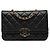 Sac à épaule portefeuille à chaîne Chanel Coco Mark Matelassé Noir