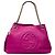 Borsa a tracolla con catena Gucci Interlocking G Soho Fringe Rosa