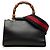 Gucci Bamboo Sherry Line Nymphaea Handbag Black Red