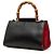 Gucci Bamboo Sherry Line Nymphaea Handbag Black Red - view 2