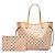 Borsa Tote Louis Vuitton Damier Azur Neverfull MM Tahiti Collection Rosa Bianco - vista 7