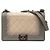 Borsa a tracolla con catena Chanel Coco Mark Boy Matelassé Beige
