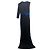 Just Cavalli Langes schwarzes Kleid mit blauem Gürtel Mehrfarben