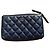 Chanel Gesteppte Clutch aus Marineblauem Leder