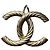 Pendentif Chanel Maxi Logo CC Torsadé Doré