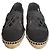 Espadrillas Chanel in tela nera e paglia Nero