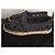 Espadrillas Chanel in tela nera e paglia Nero - vista 4