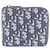Christian Dior Bi-Fold Bill Wallet Beige Navy blue