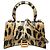 Borsa Balenciaga Leopard Hourglass XS Marrone Nero