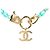Collar Chanel Coco Mark Azul Dorado - vista 2