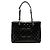 Sac à main cabas Chanel Matelassé en cuir verni noir