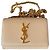 Borsa a tracolla Saint Laurent Kate Monogram in pelle grana beige