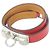 Hermès Hermes Rivale Double Tour 064644CK Armband Silber Rot